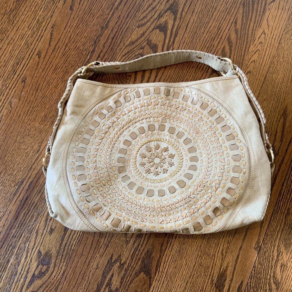 Isabella Fiore Carina Leather Spell Bound Sundial Hobo Handbag‎ Bohemian Satchel